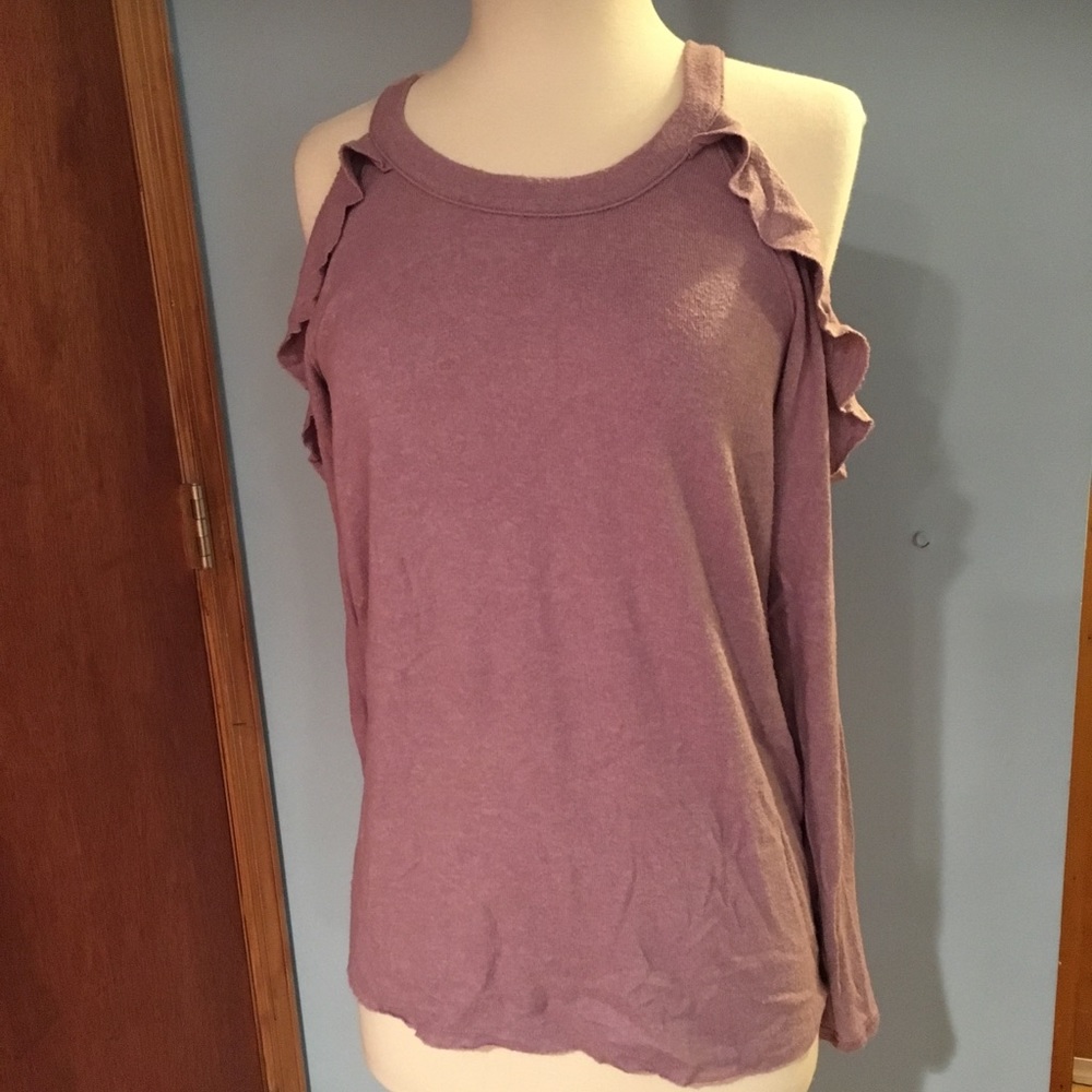 American Eagle Cold Shoulder Sweater Sz L Purple